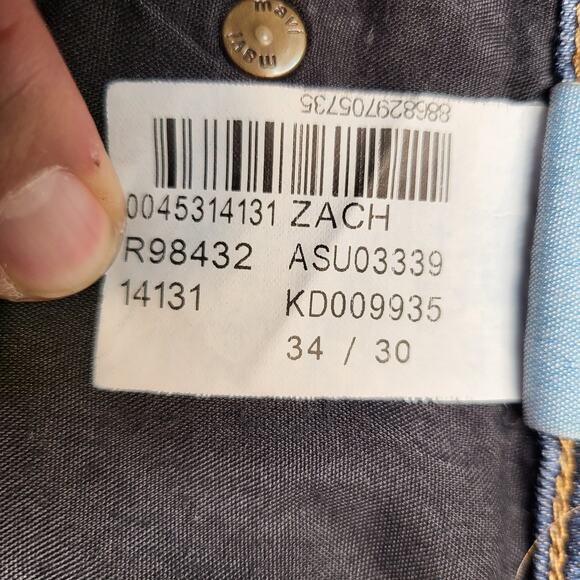Mavi Jeans Mens Jeans 34x29 Blue Zach Straight Leg Denim Made Turkey Distressed - Picture 5 of 10